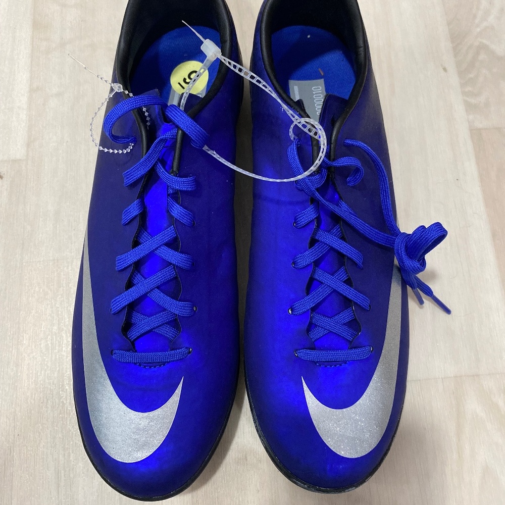 Nike Mercurial Victory CR7 Metallic Blue Sz 9 US Soccer Futbol indoor sh…